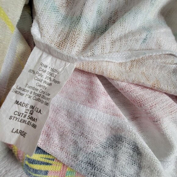 Jess & Jane Women Abstract Print Dolman Sleeve Tunic Top Large Multicolor Casual - Picture 5 of 8